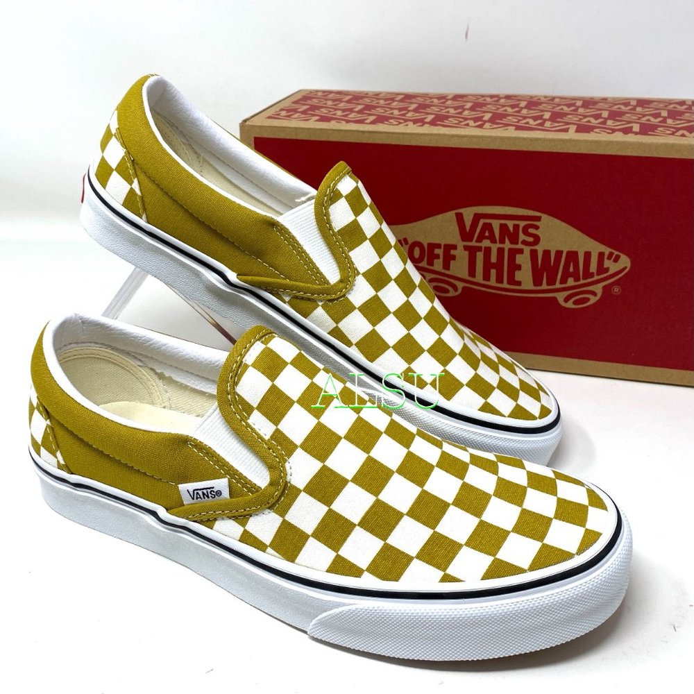 VANS Classic Slip On Checkerboard Olive Oil Sneakers Men's Size VN0A4U381GI - Picture 9 of 10